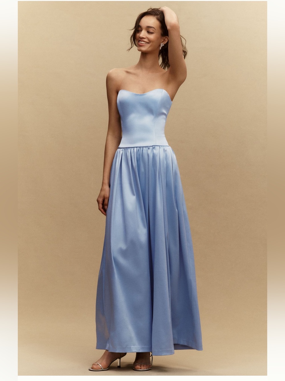 BHLDN Mia Strapless Fit-and-Flare Maxi Dress